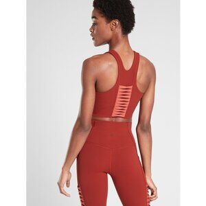 Athleta Sz. S Conscious Twist Crop in Powervita A-C in Russet Brown/Etruscan Red